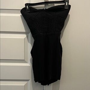 Elegant Black Strapless Romper